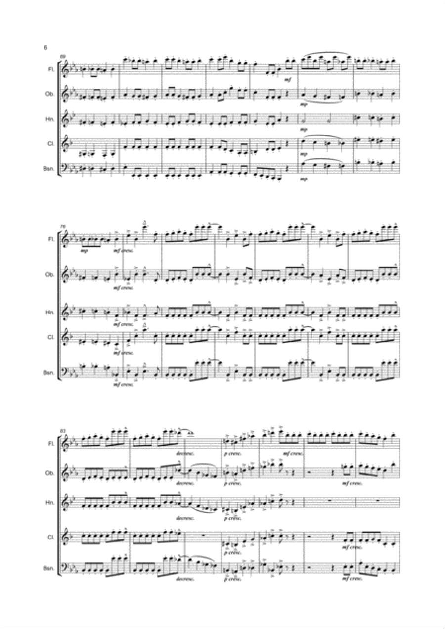 Bohemian Rhapsody Woodwind Quintet scores gallery preview page 6