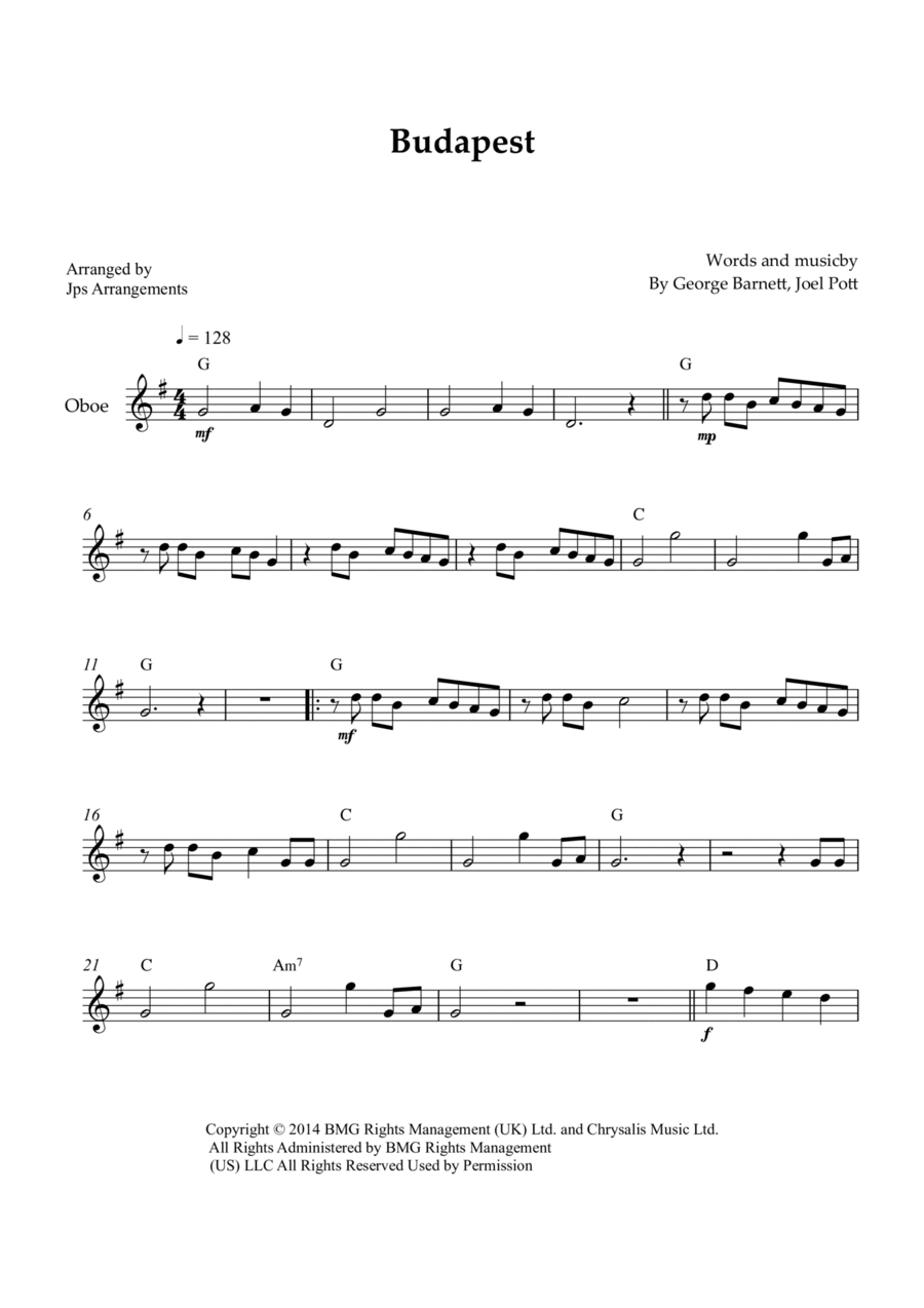 Budapest Oboe Solo scores gallery preview page 1