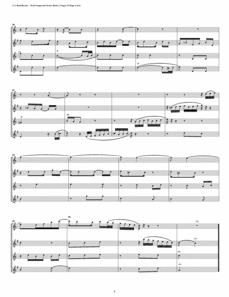Fugue 15 from Well-Tempered Clavier, Book 2 (Saxophone Quartet) image number null