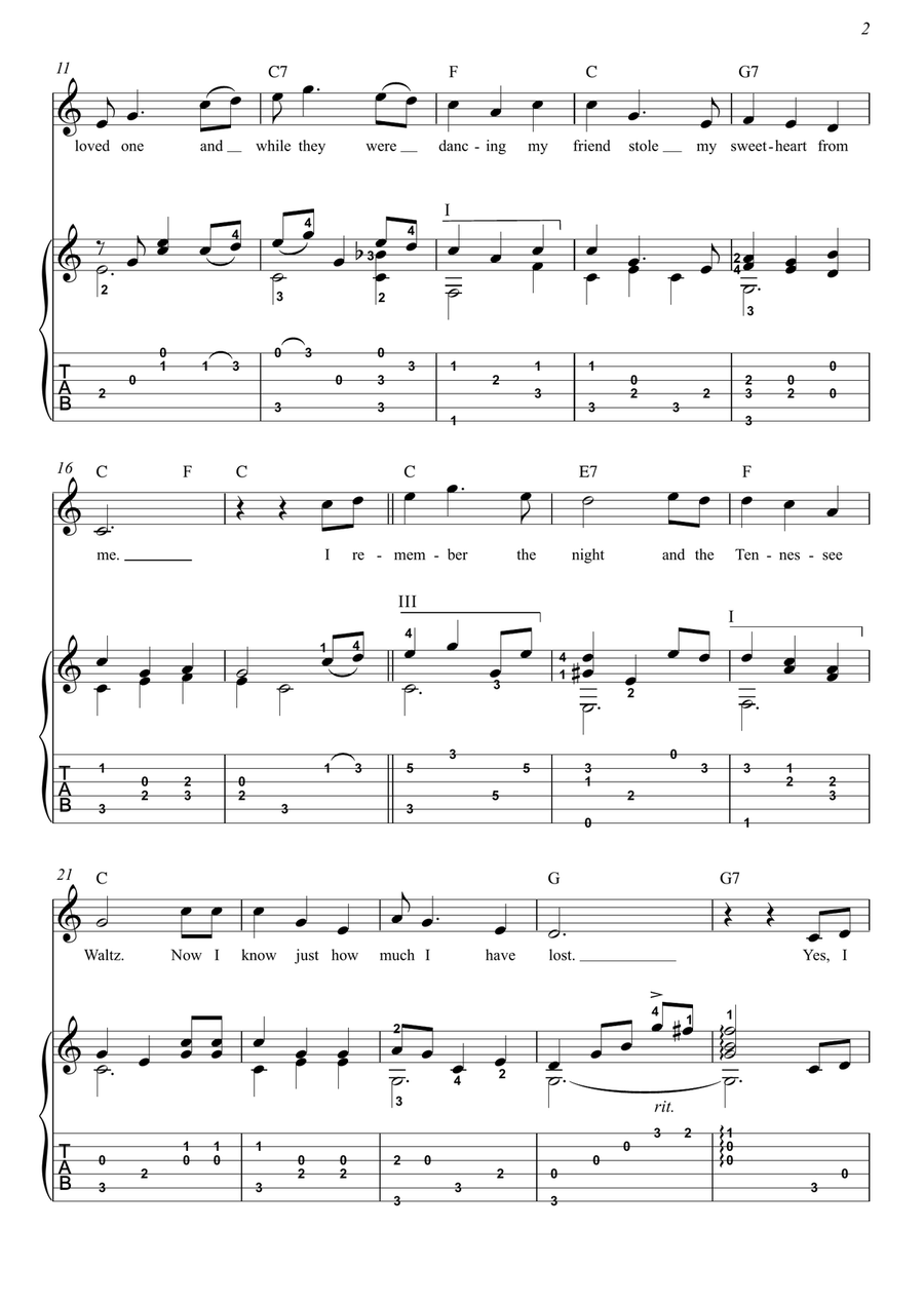Tennessee Waltz Electric Guitar scores gallery preview page 2
