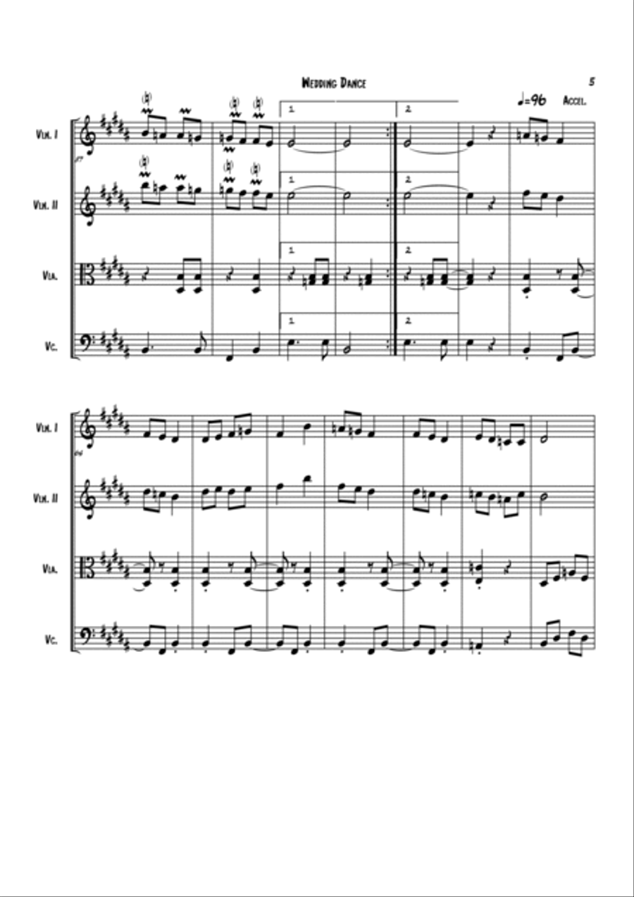 Jewish Wedding Dance String Quartet scores gallery preview page 5