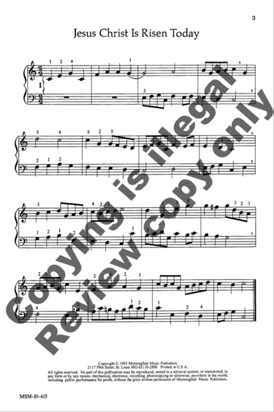 Easy Hymn Settings- Easter Organ scores gallery preview page 4
