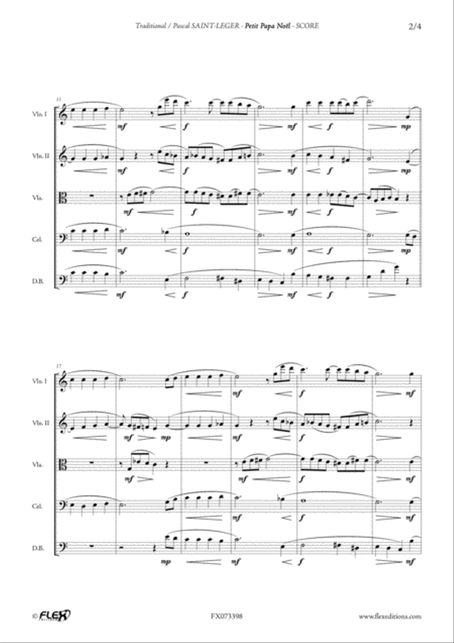 Petit Papa Noel String Quintet scores gallery preview page 3