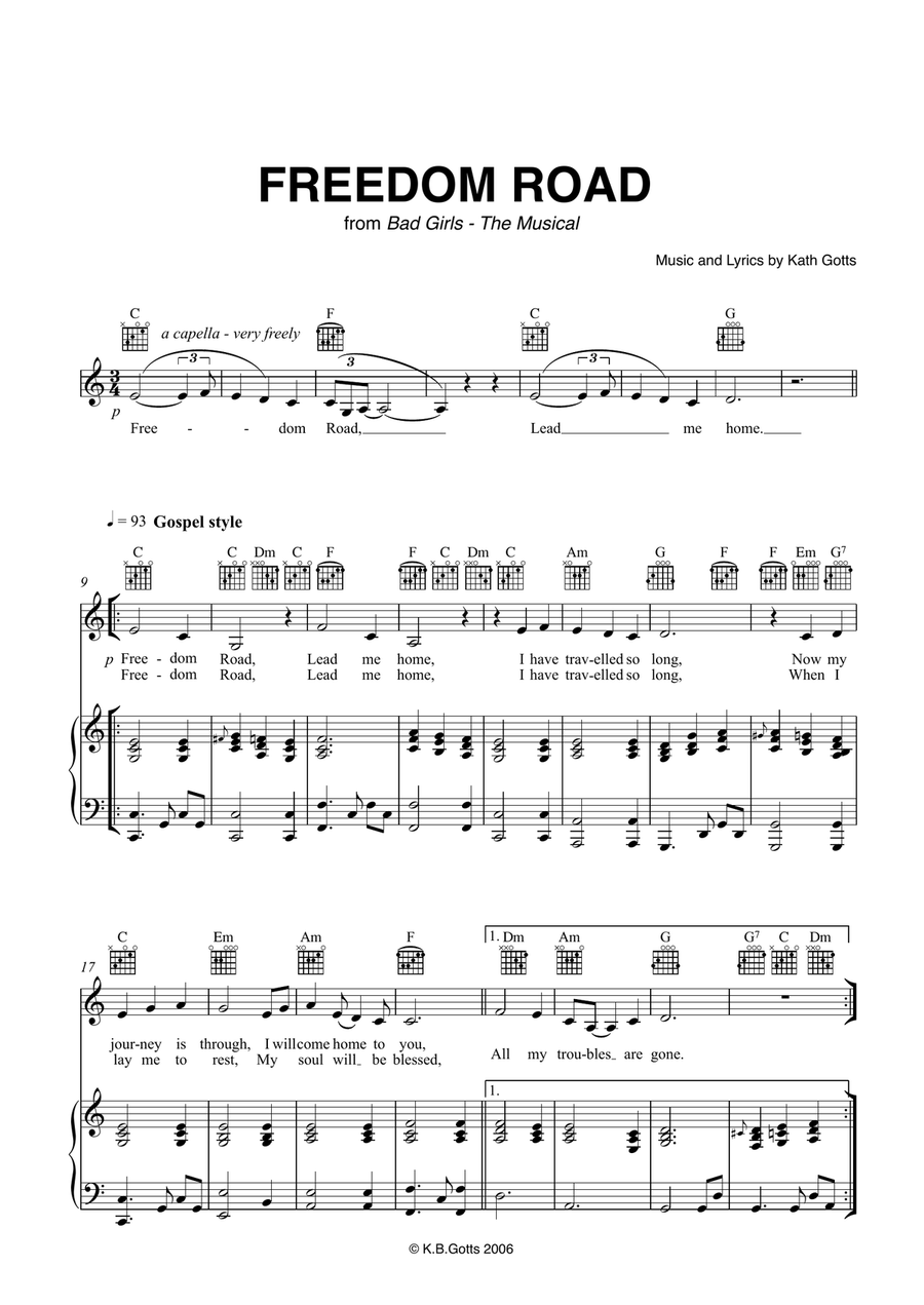 Freedom Road Soprano Voice scores gallery preview page 1