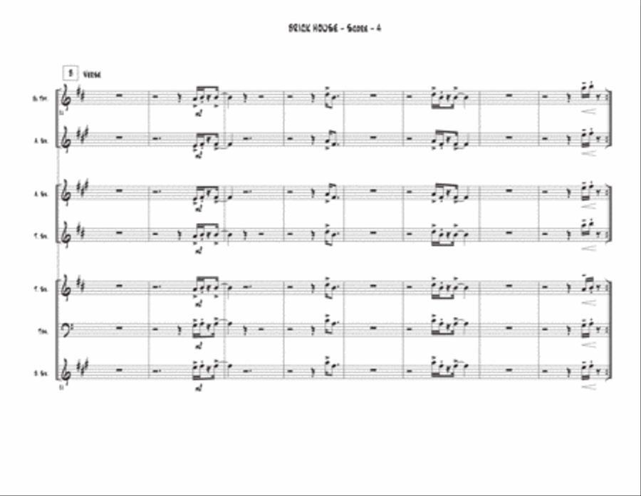 Brick House Tenor Saxophone scores gallery preview page 4