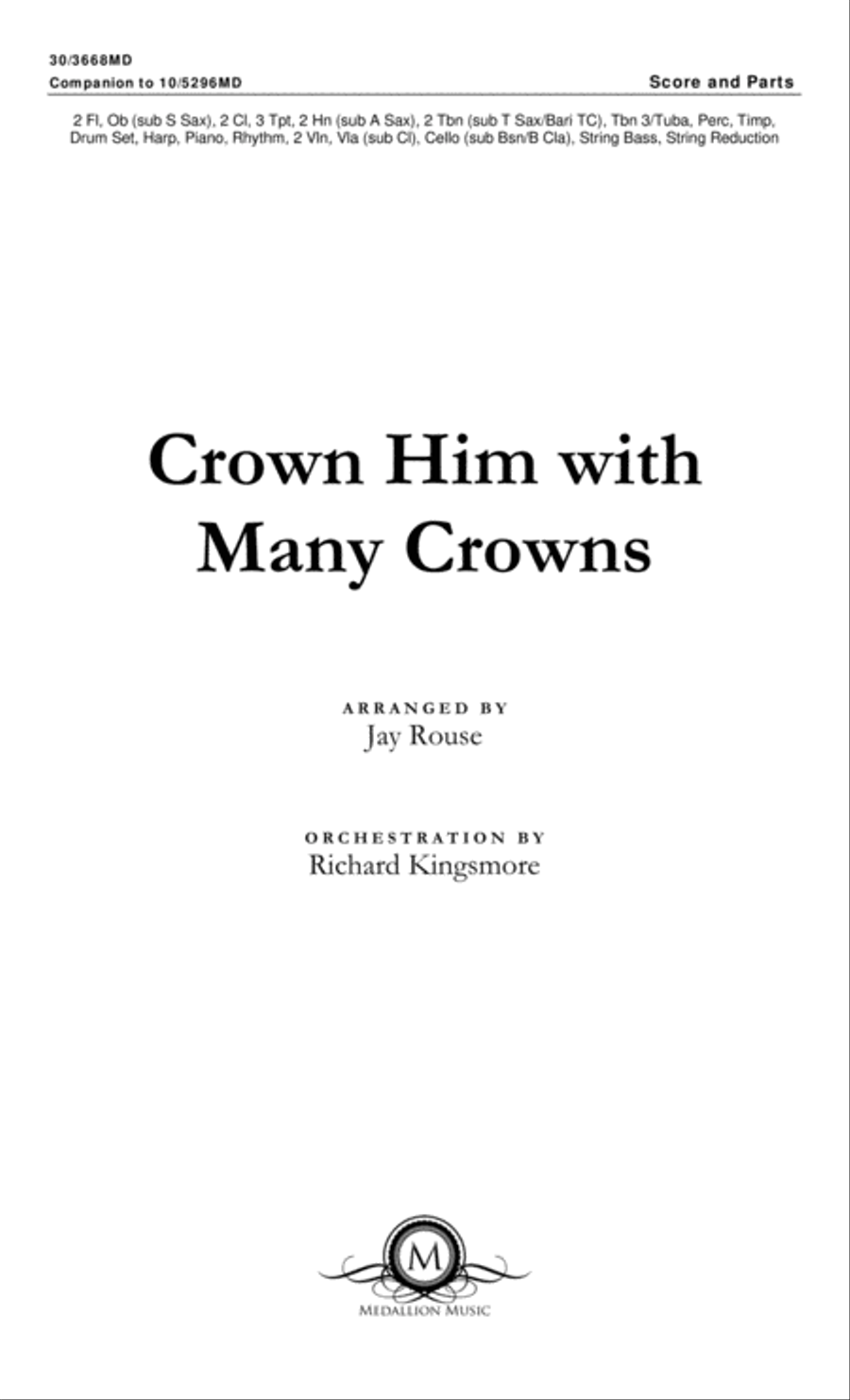 Crown Him with Many Crowns - Orchestral Score and Parts Choir scores gallery preview page 2
