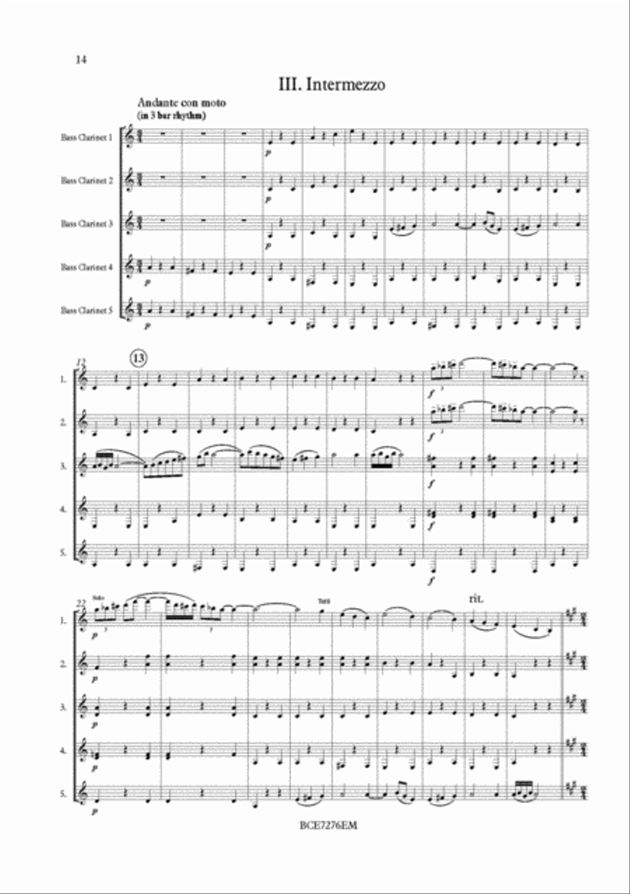 St. Paul's Suite for Bass Clarinet Ensemble Bass Clarinet scores gallery preview page 4