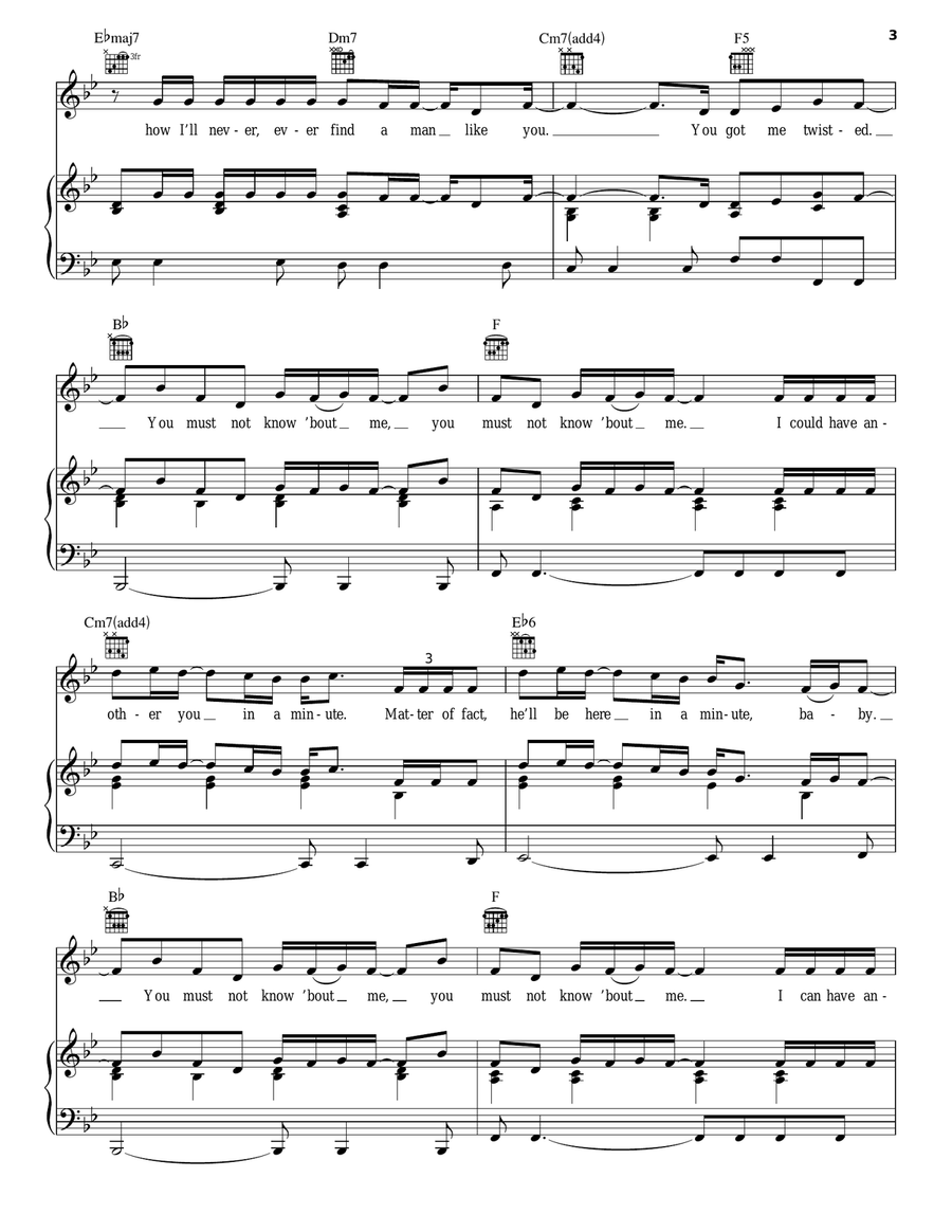Irreplaceable Piano, Vocal, Guitar scores gallery preview page 3