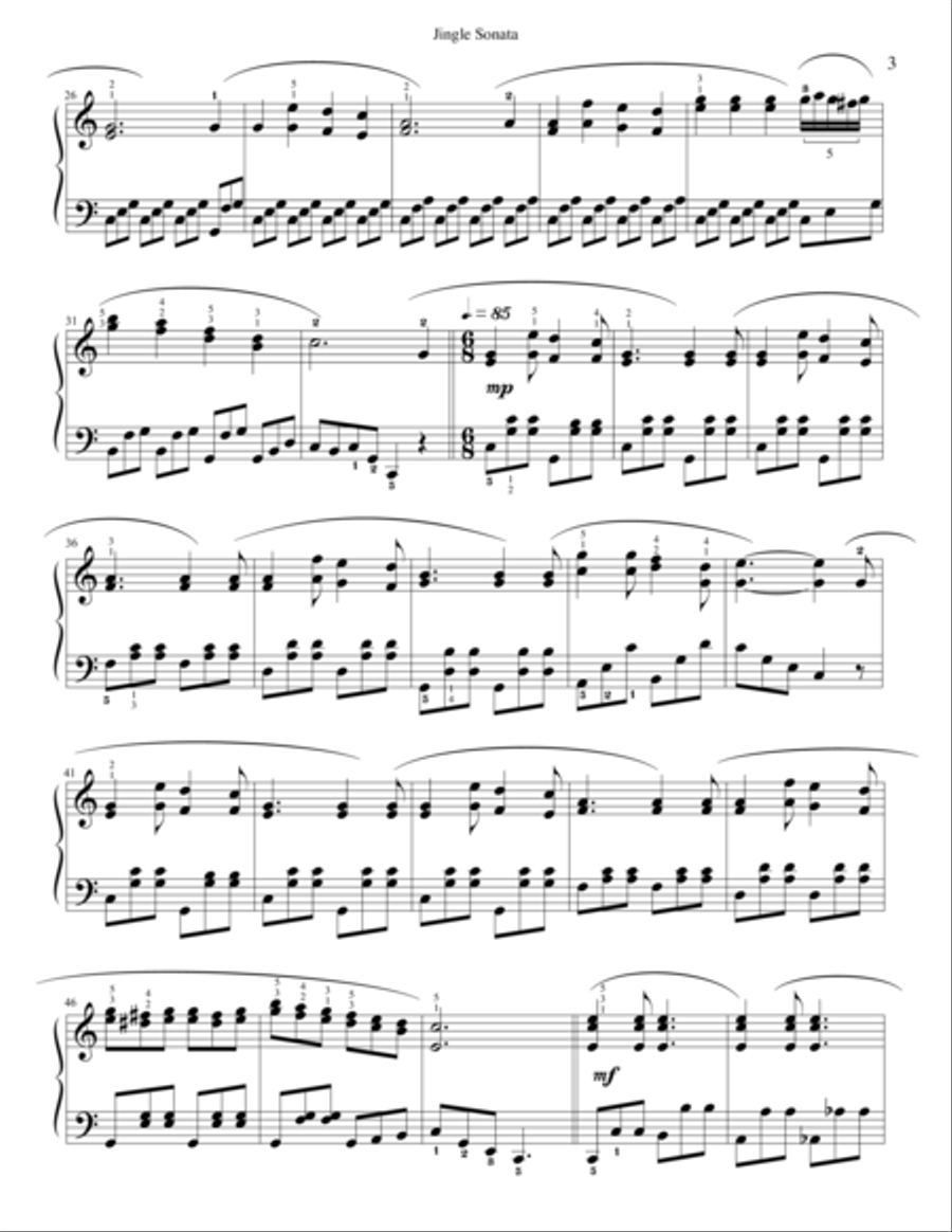 Jingle Sonata Piano Solo scores gallery preview page 4