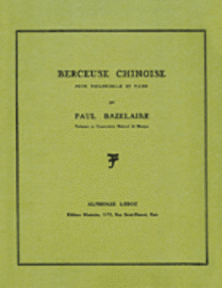 Book cover for Berceuse Chinoise Op. 115