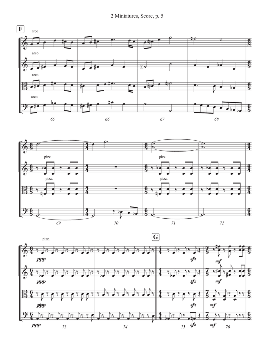2 Miniatures String Quartet scores gallery preview page 5
