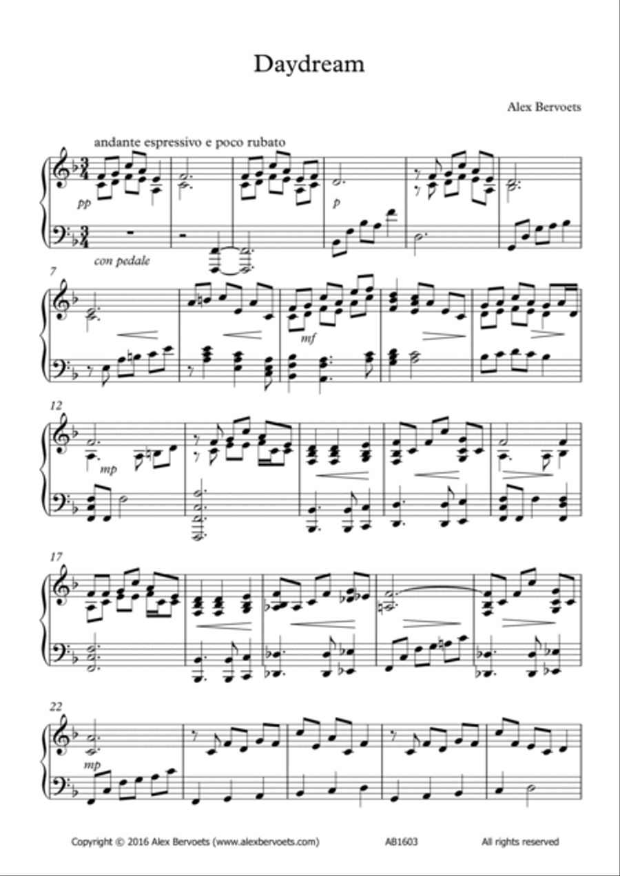 Daydream Piano Solo scores gallery preview page 2