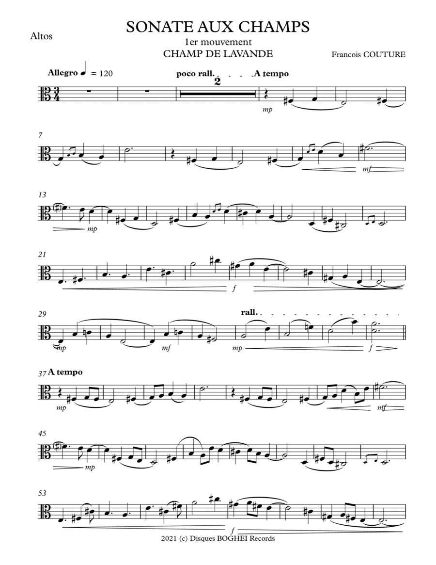 SONATE AUX CHAMPS String Duet scores gallery preview page 1