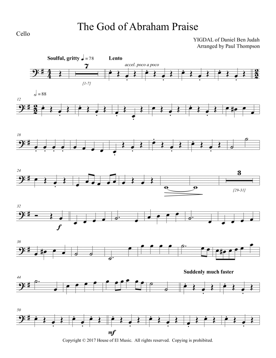 The God of Abraham Praise String Quartet scores gallery preview page 1