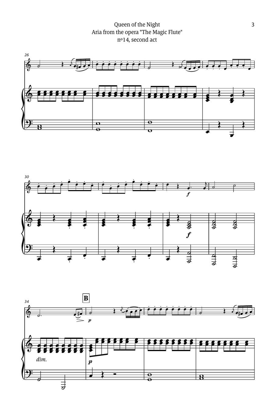 Queen of the Night - for solo french horn (with piano) Chamber Music scores gallery preview page 3