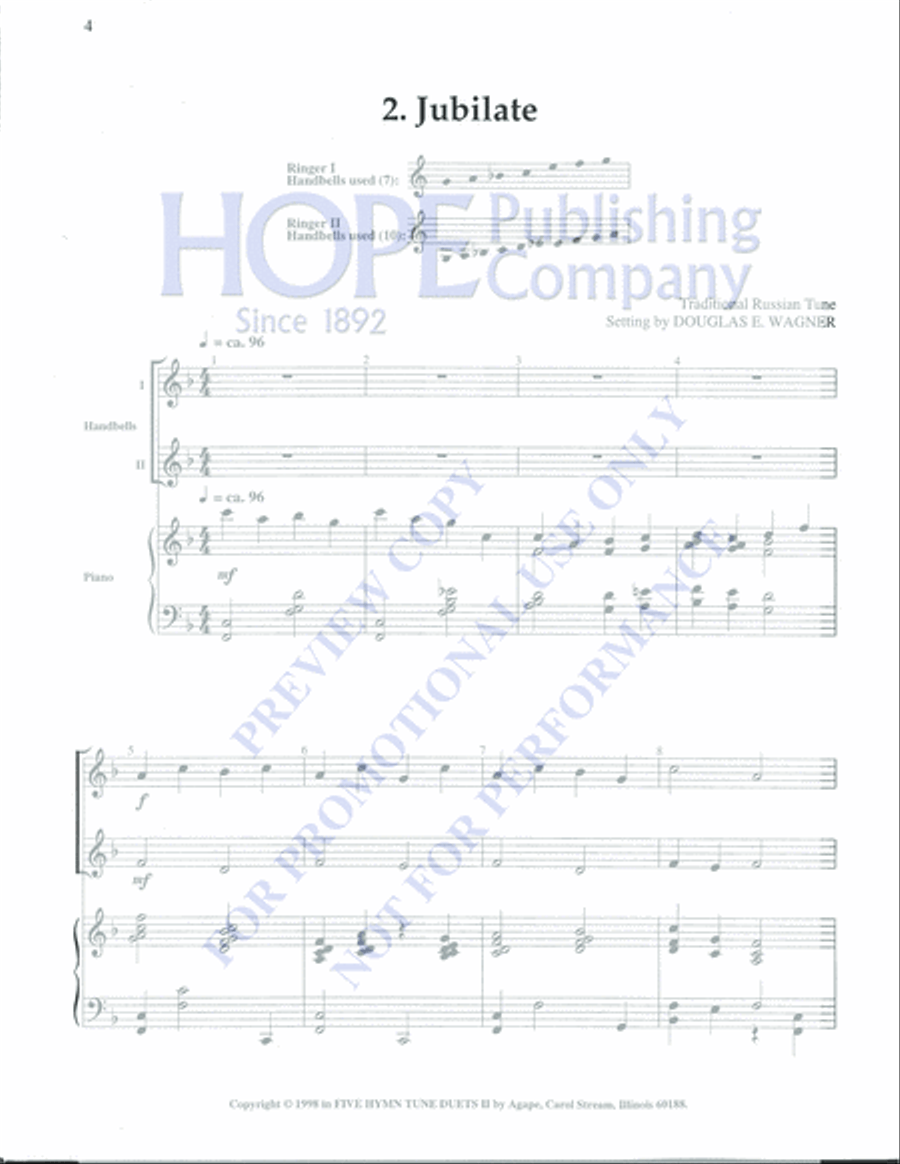 Five Hymn Tune Duets II Percussion scores gallery preview page 6