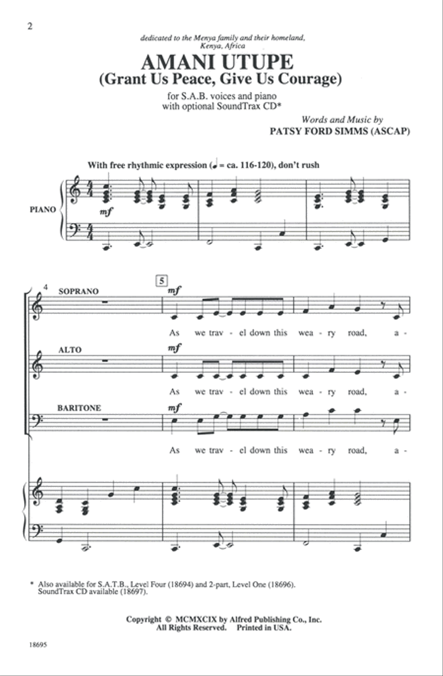 Amani Utupe 3-Part scores gallery preview page 2