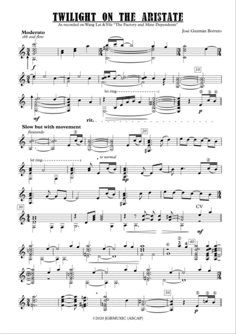 Twilight on the Aristate Twilight on the Aristate Acoustic Guitar scores gallery preview page 2