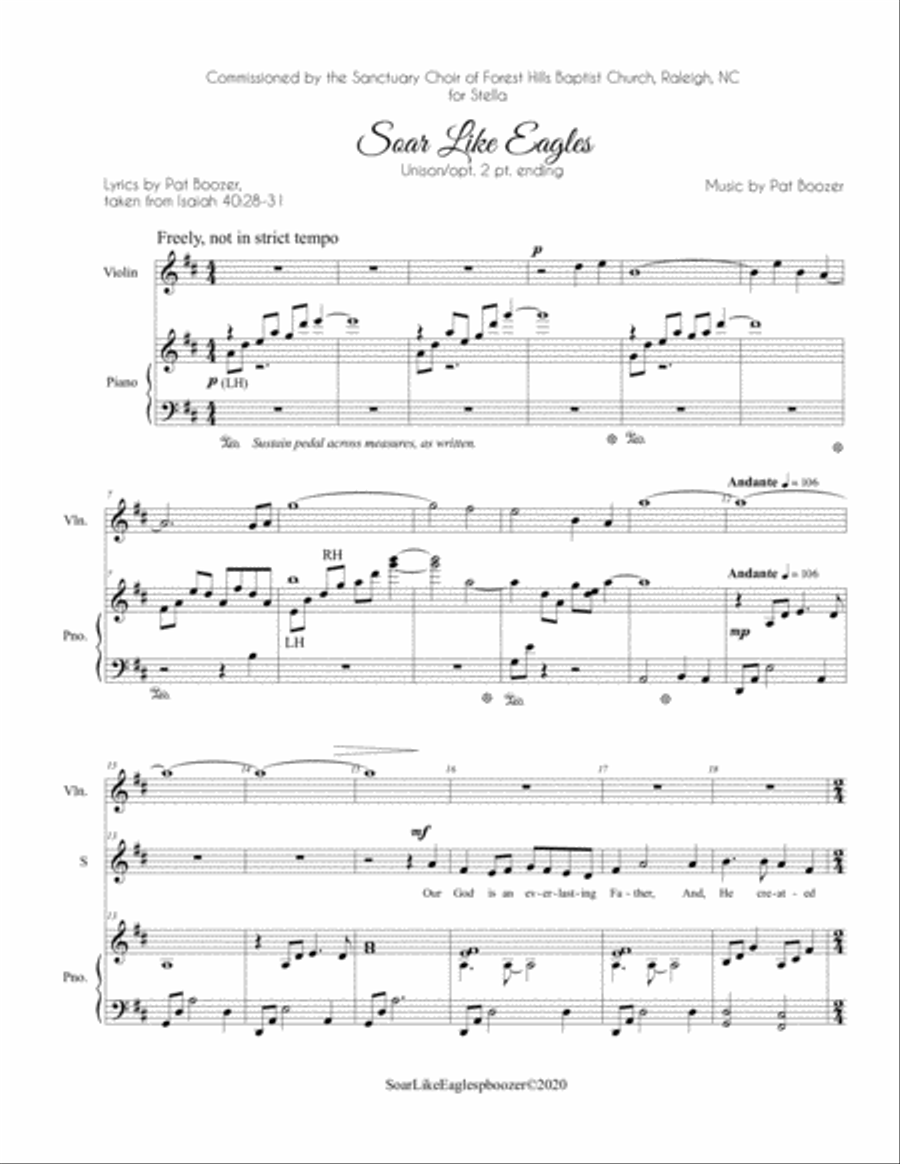 Soar Like Eagles Unison Choir scores gallery preview page 3