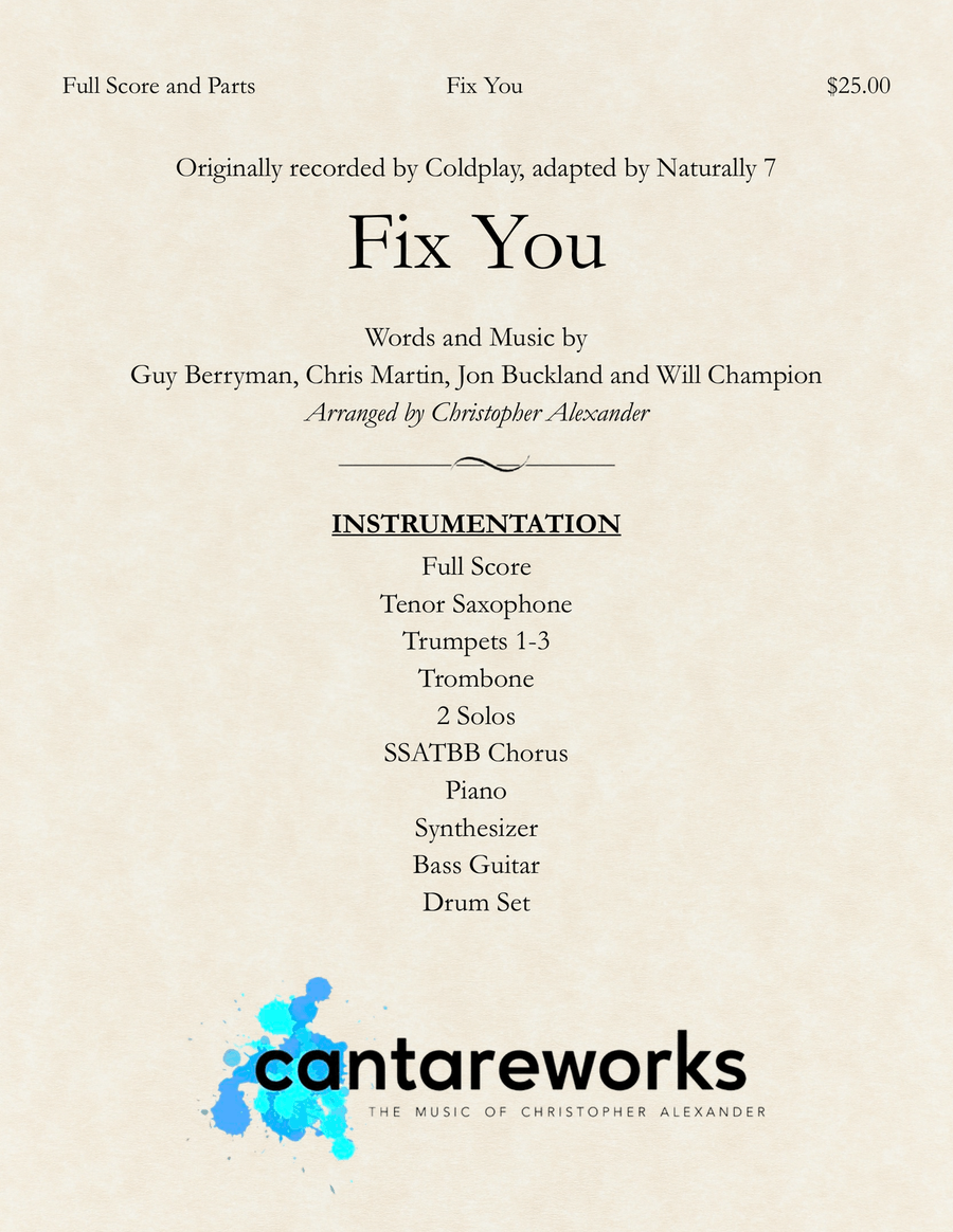Fix You Large Ensemble scores gallery preview page 1