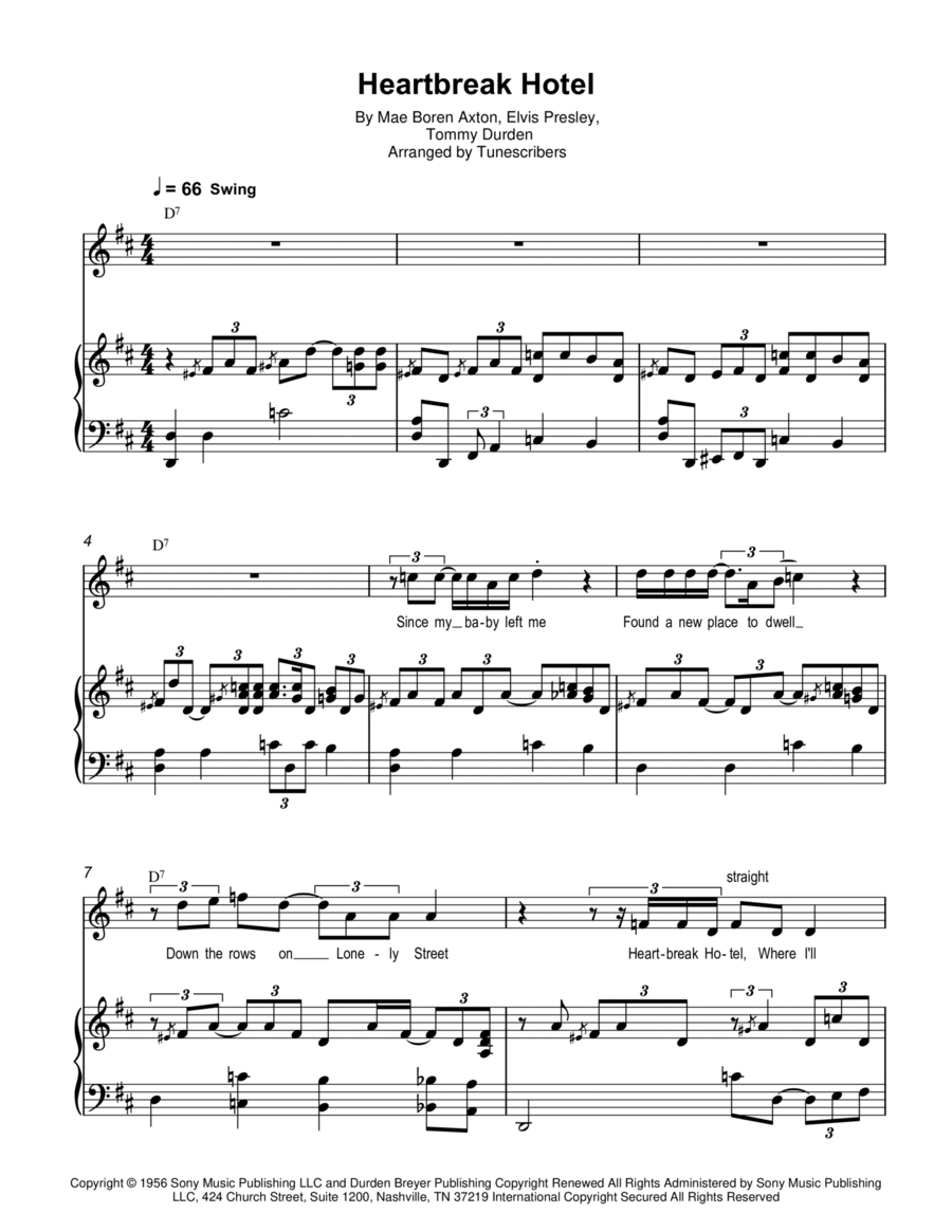 Heartbreak Hotel Voice scores gallery preview page 1