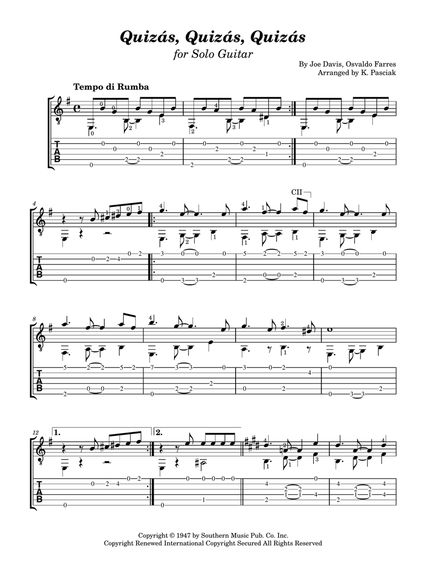 Quizas, Quizas, Quizas (perhaps, Perhaps, Perhaps) Quizas, Quizas, Quizas (perhaps, Perhaps, Perhaps) Acoustic Guitar scores gallery preview page 1