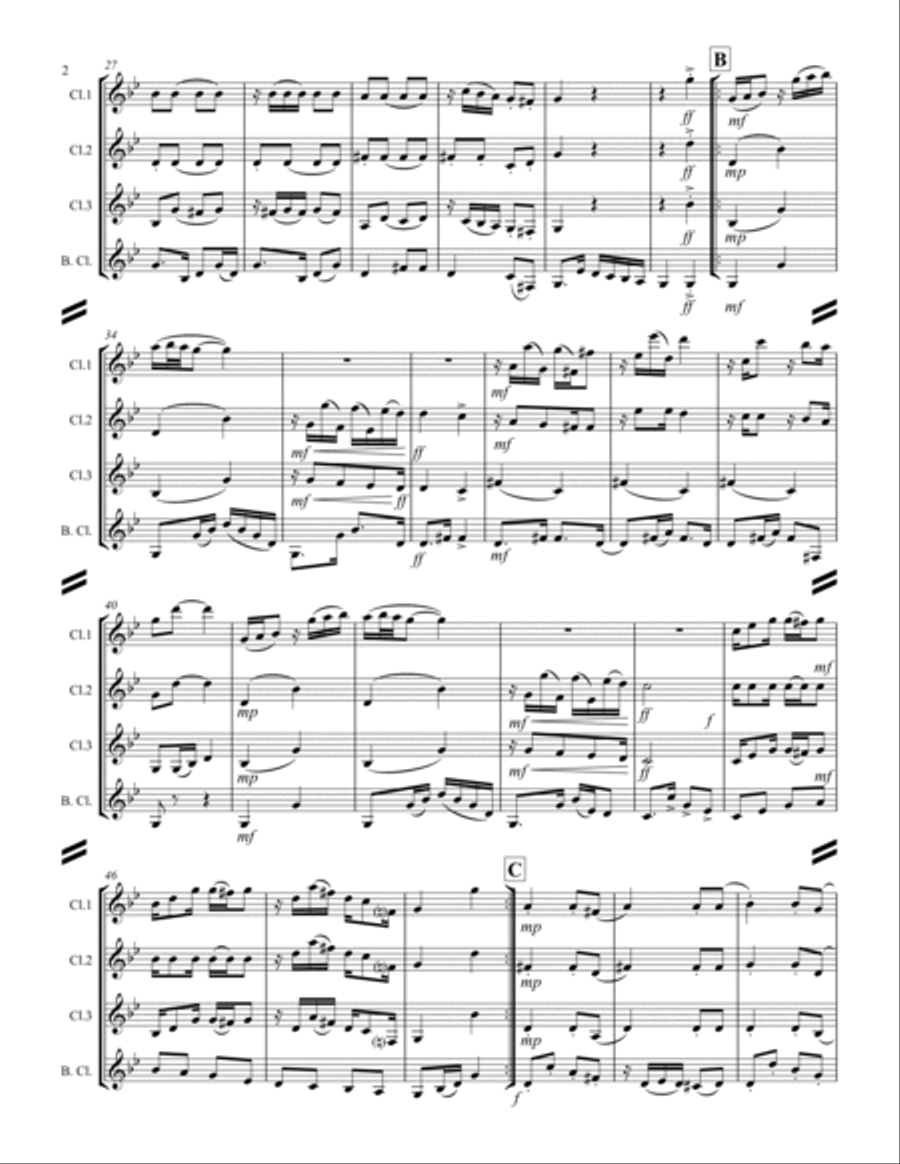 La Cumparsita (Tango) (for Clarinet Quartet) Clarinet Quartet scores gallery preview page 3