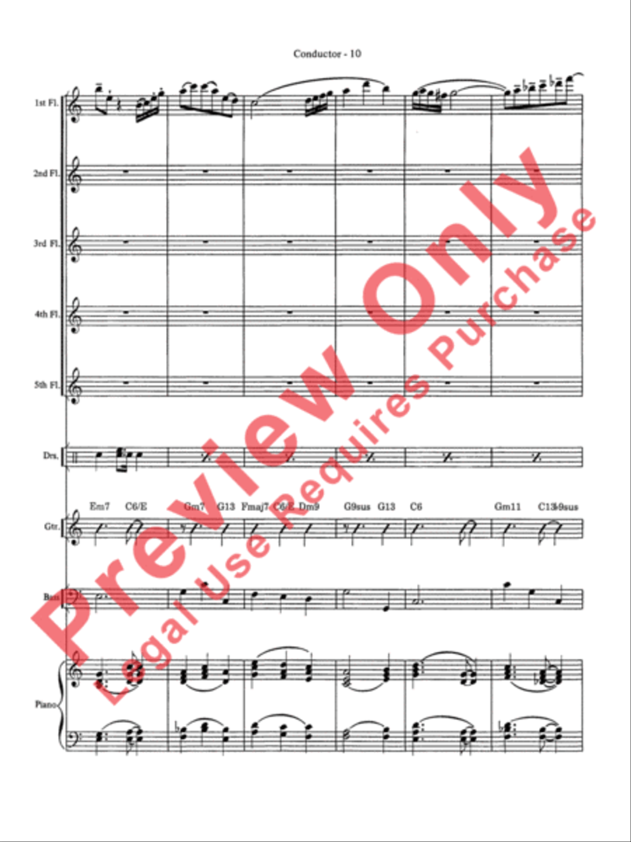 Over the Rainbow Flute Choir scores gallery preview page 11