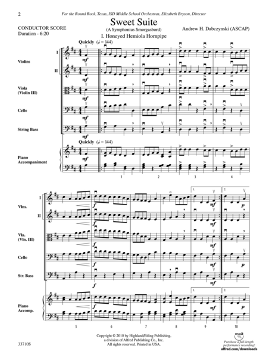 Sweet Suite Sweet Suite String Orchestra scores gallery preview page 2