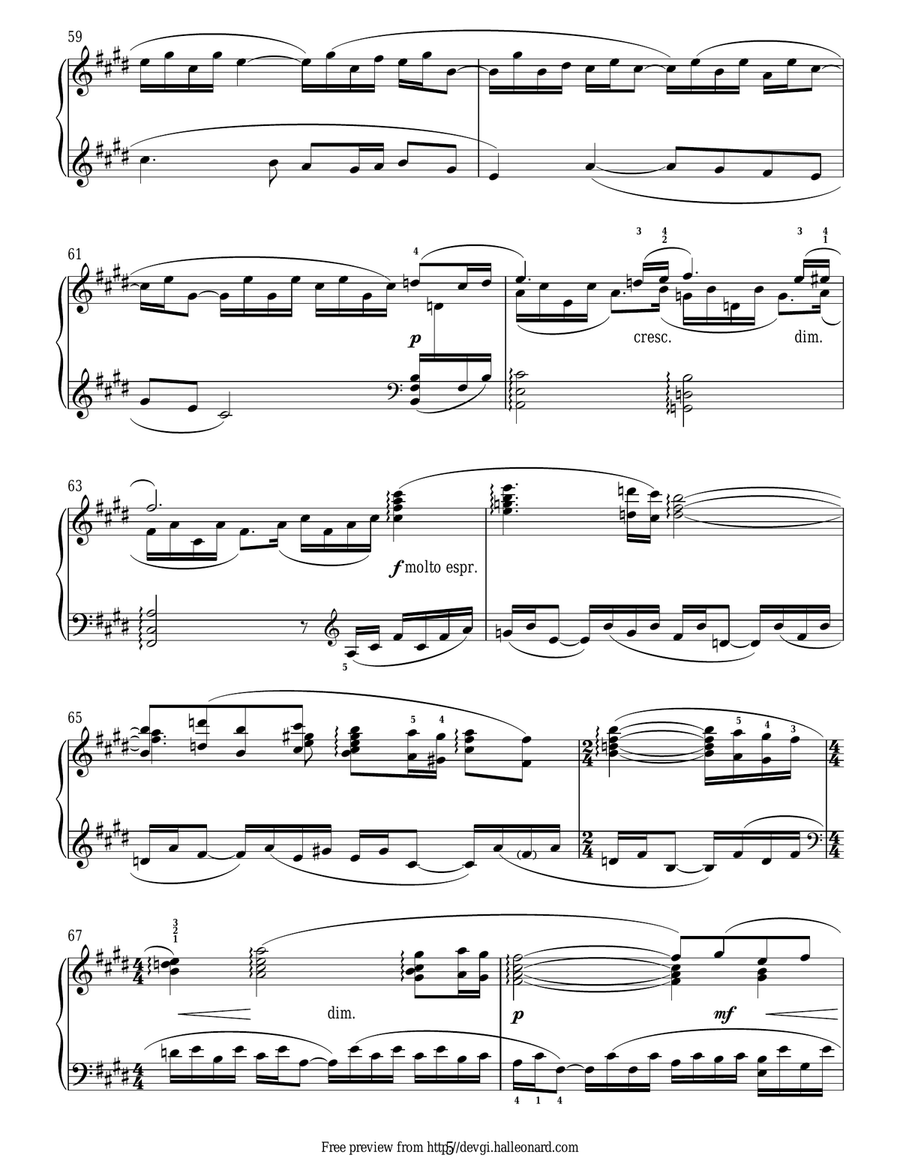 Symphonic Dances - 1st Movement Piano Solo scores gallery preview page 5