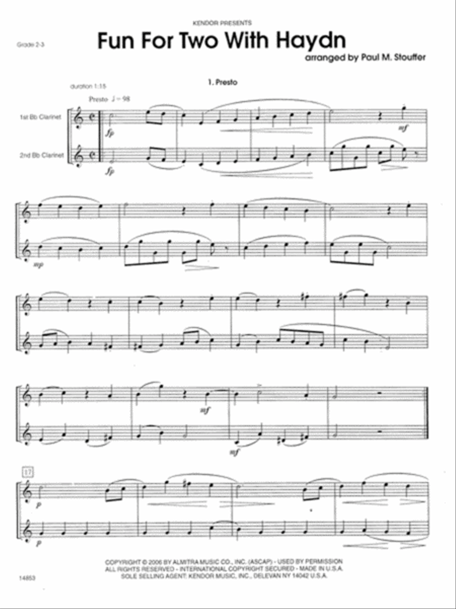Fun For Two With Haydn Woodwind Duet scores gallery preview page 2
