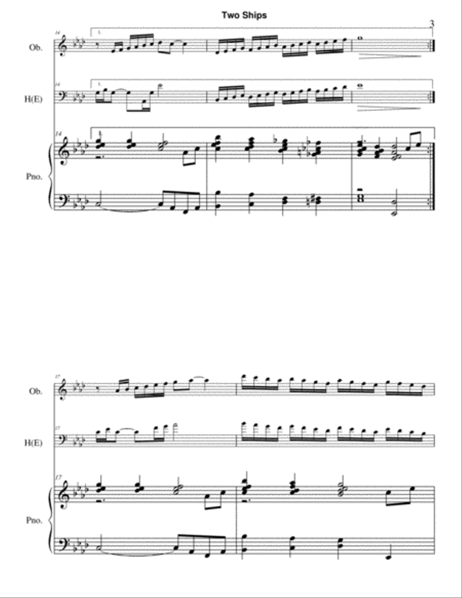 Two Ships Woodwind Duet scores gallery preview page 3