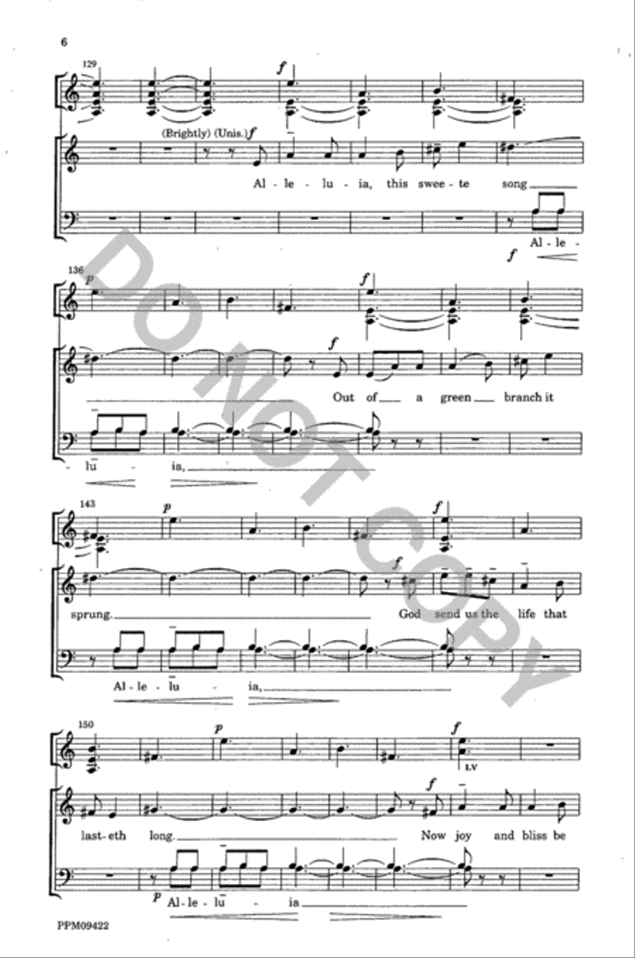Alleluia: A New Work Is Come On Hand 4-Part scores gallery preview page 7