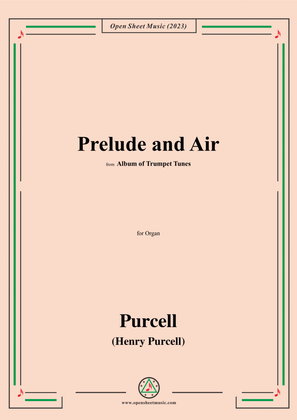 Book cover for Purcell-Prelude and Air,from 'Album of Trumpet Tunes',for Organ