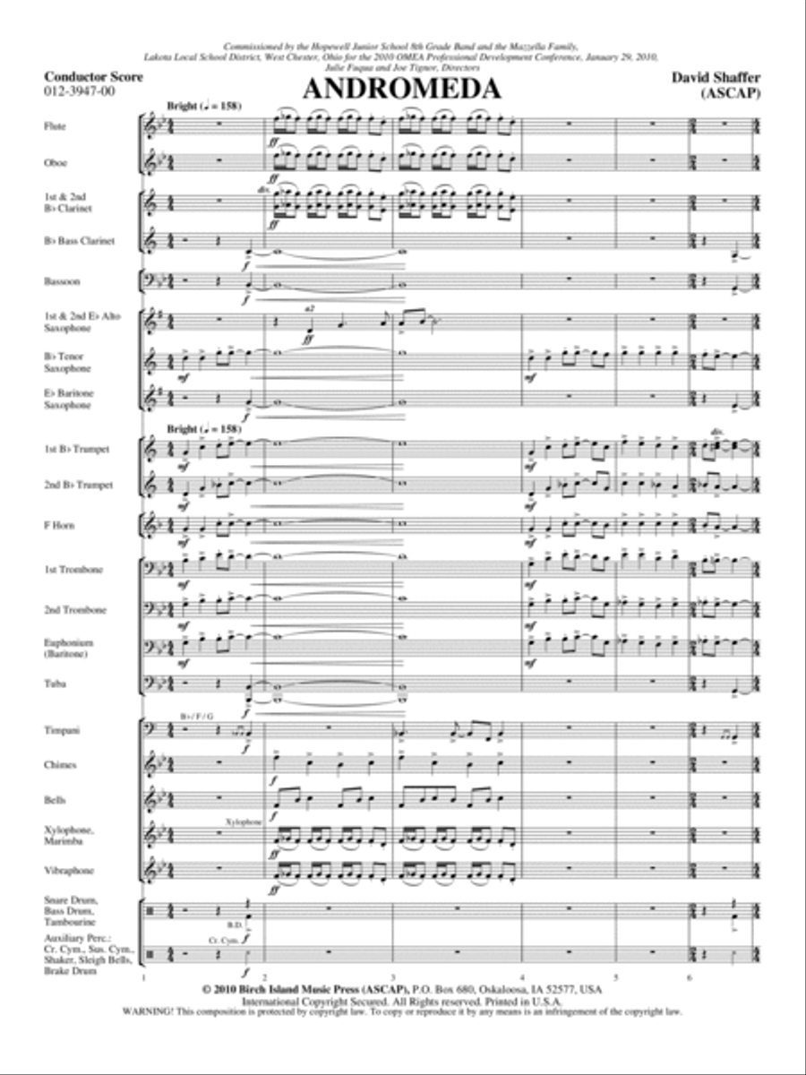 Andromeda Concert Band scores gallery preview page 2