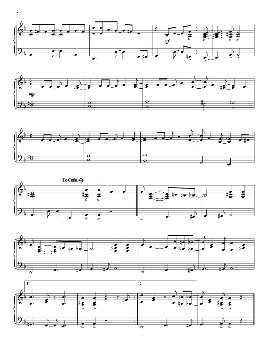 No More Tears [Jazz version] Piano Solo scores gallery preview page 2