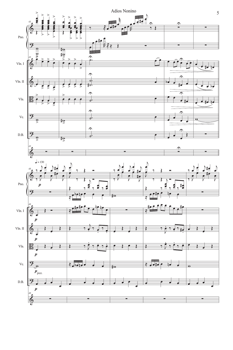 Adios Nonino Chamber Music scores gallery preview page 5