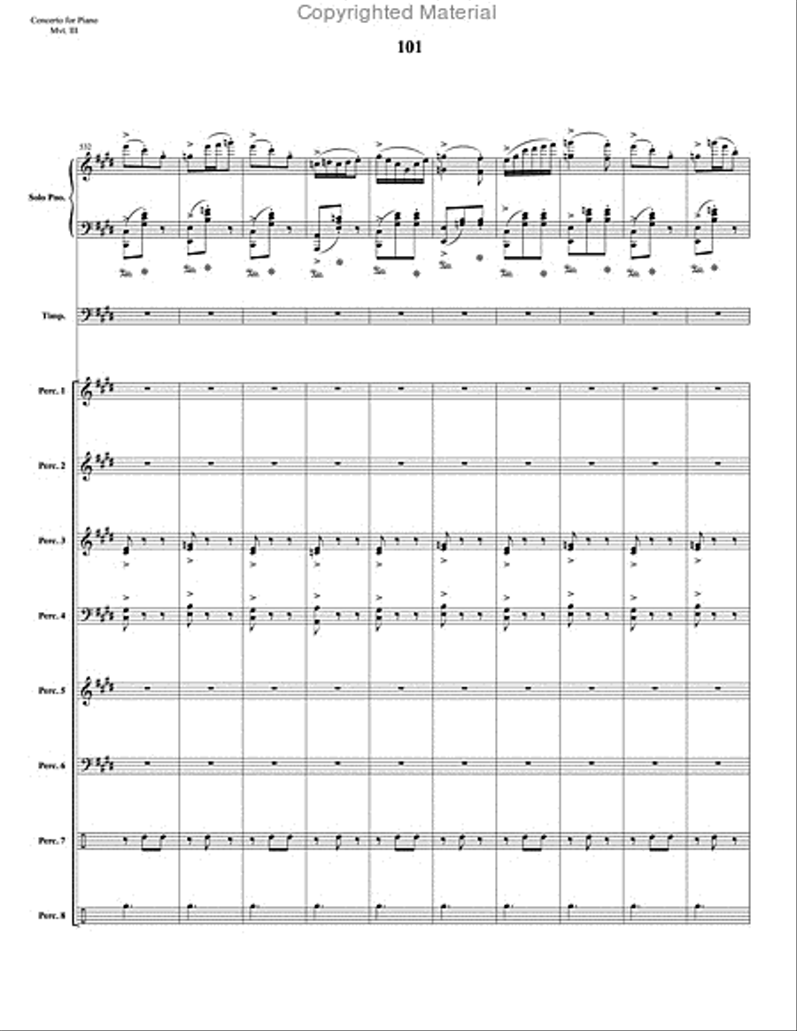 Concerto for Piano and Percussion Orchestra Percussion Ensemble scores gallery preview page 13
