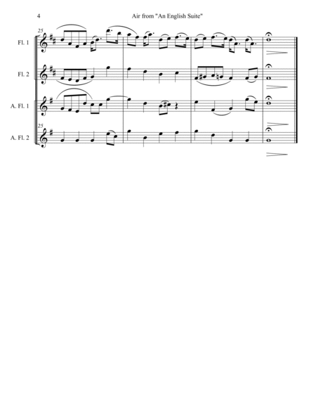 "Air" from Hubert Parry's English Suite for flute quartet image number null