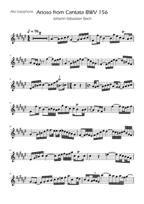 Book cover for Arioso BWV 156 - Alto Sax Solo
