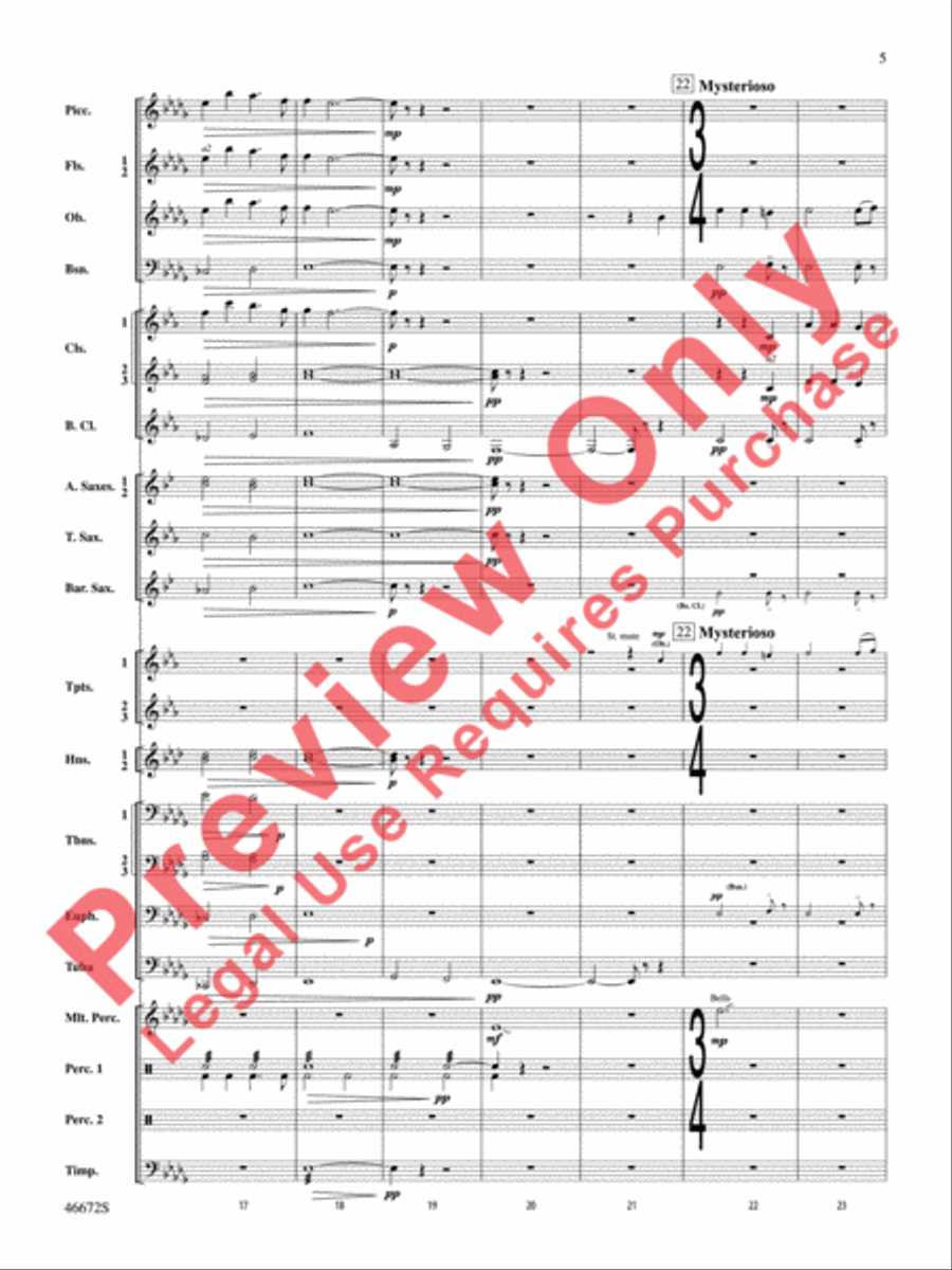 Variants on an English Sea Song Concert Band scores gallery preview page 6