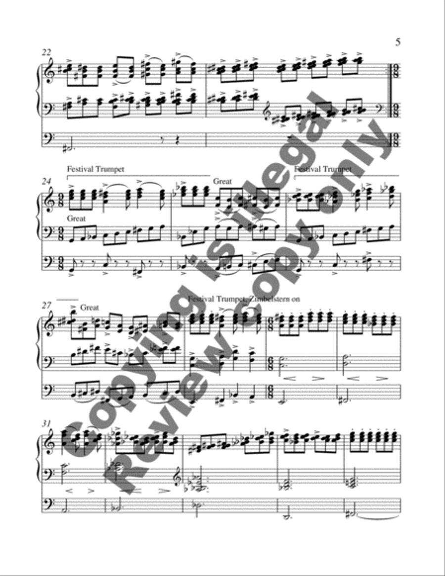 Triptych for Organ and Orchestra: Angelus Organ Solo scores gallery preview page 5