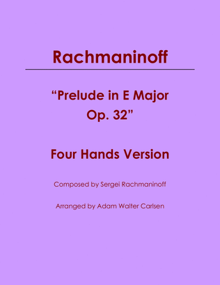 Prelude in E Major Op. 32 Four Hands Version