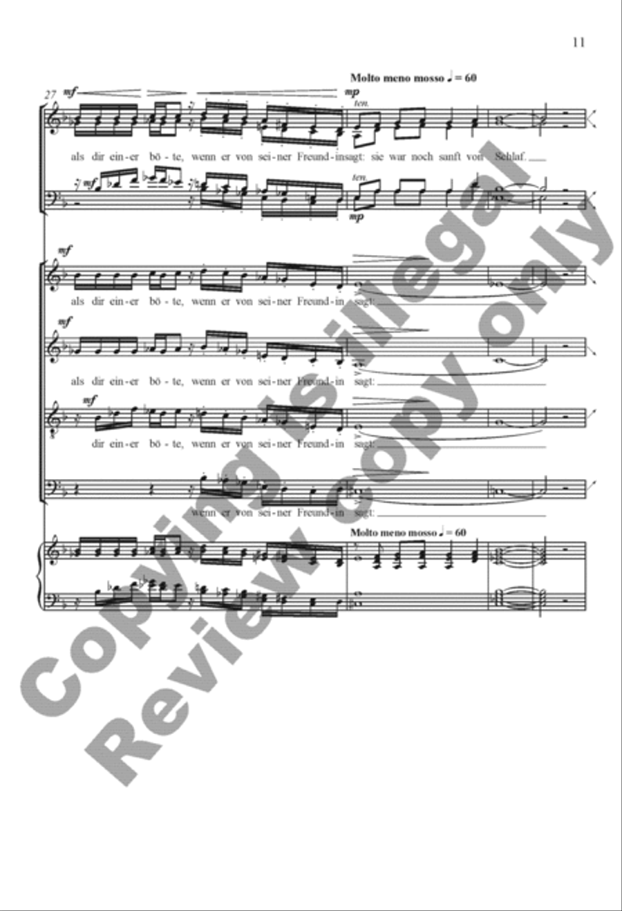 Rilke Songs: 3. Die Flamingos Divisi scores gallery preview page 10