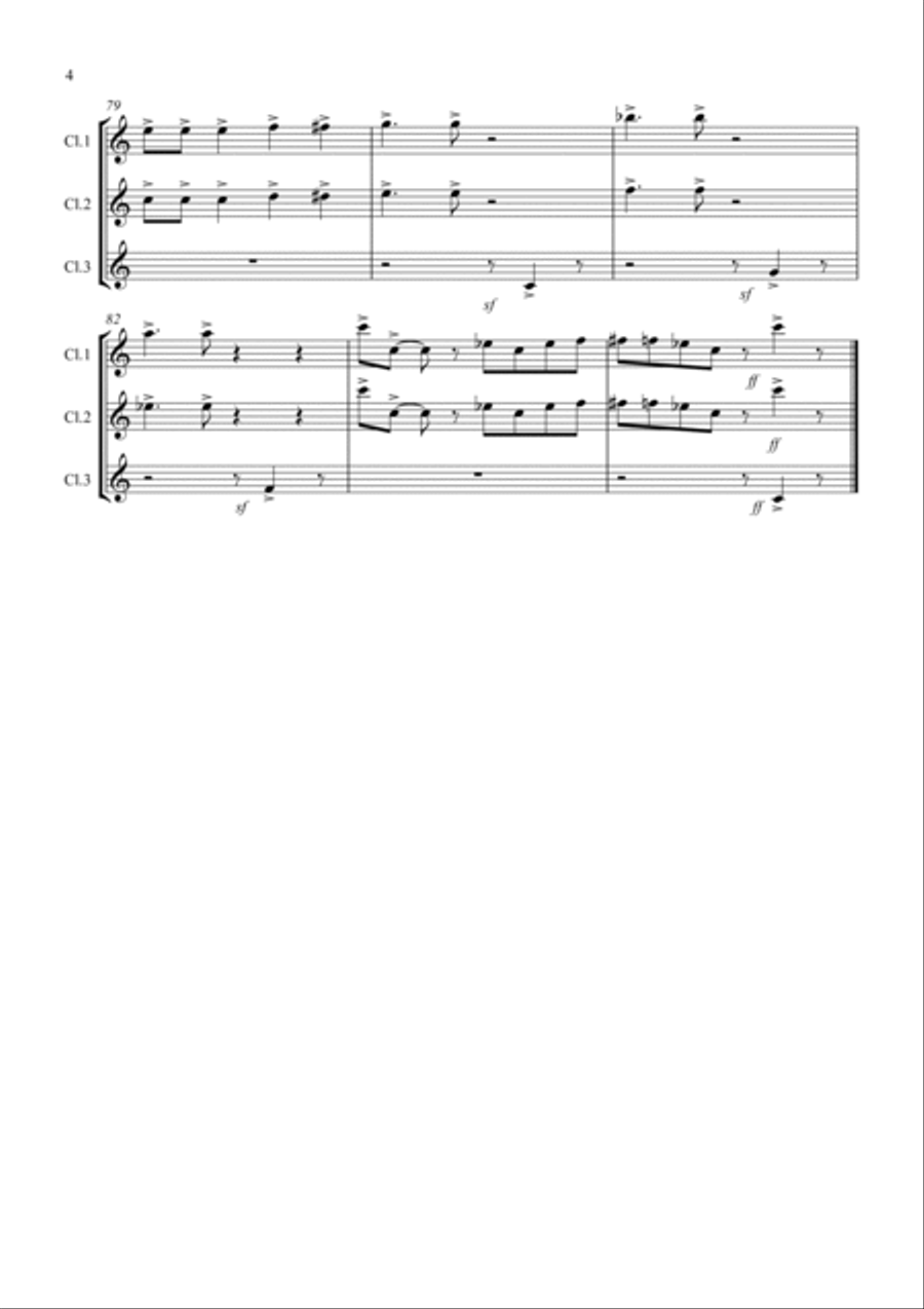 Raising the Game (jazzy style!) for Clarinet Trio Clarinet Trio scores gallery preview page 4