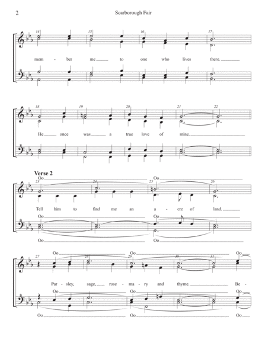 Scarborough Fair (SSAA) (QUARTET PRICING) SSAA scores gallery preview page 2