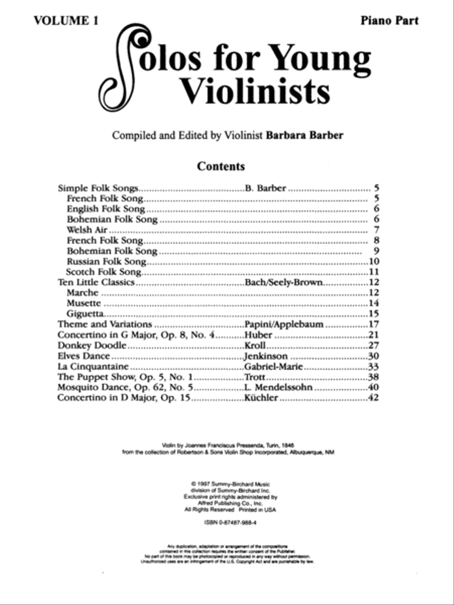 Solos for Young Violinists, Volume 1 Violin Solo scores gallery preview page 2