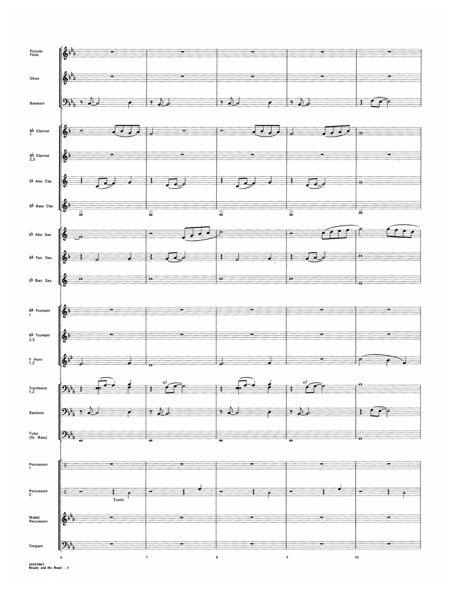 Beauty and the Beast (arr. Jay Bocook) - Full Score Concert Band scores gallery preview page 3