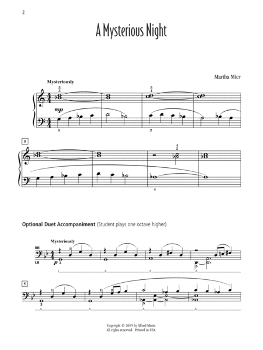 A Mysterious Night Easy Piano scores gallery preview page 2