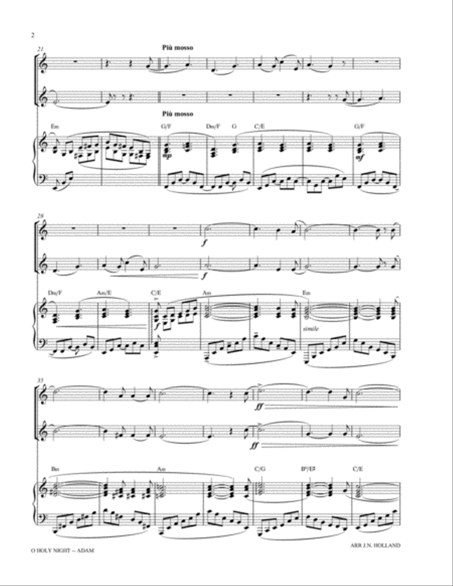O Holy Night (Cantique de Noel) Adolphe Adam Duet for Treble Instrument in Bb and French Horn Brass Duet scores gallery preview page 4